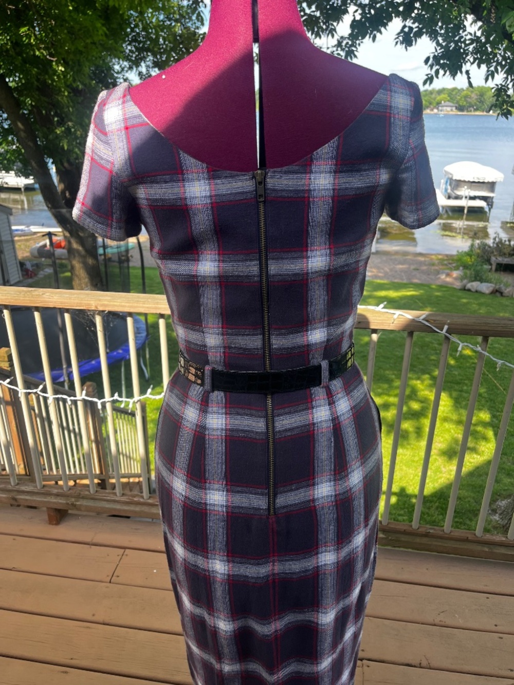 Vintage RARE L.A.M.B by Gwen Stefani Plaid Belted Dress 4/6 - Picture 4 of 16